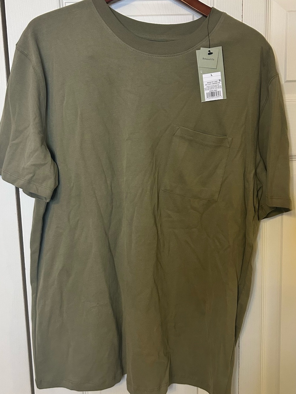 Goodfellow & Co Mens Olive Crewneck Pocket Tee size large